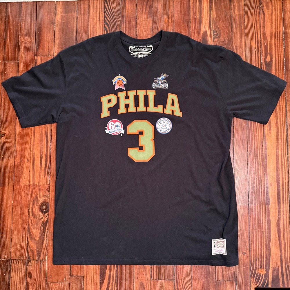 Rare Mitchell & Ness Allen Iverson Philadelphia 76ers NBA Jersey T-Shirt XXXL
